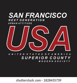 san francisco,typography graphic t shirt vector illustration design