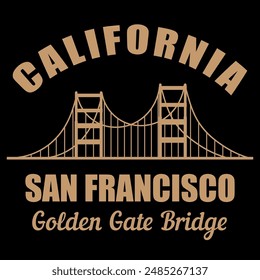 San fransisco and golden gate bridge typography. t shirt graphics. print. Vector