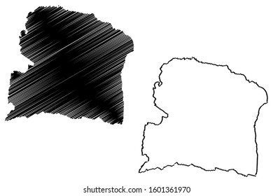 San German municipality (Commonwealth of Puerto Rico, Porto Rico, PR, Unincorporated territories of the United States) map vector illustration, scribble sketch San German map