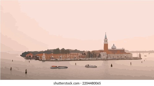 San Giorgio Maggiore. Vector Illustrator