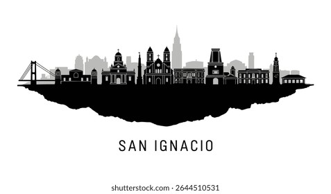 San Ignacio Belize Skyline Silhouette Vector.