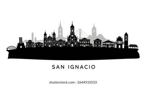 Ícone De Vetor San Ignacio Skyline Belize.
