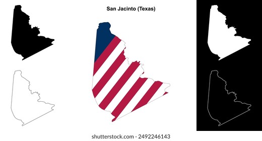 San Jacinto County (Texas) outline map set