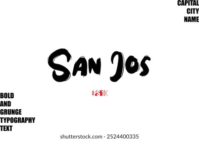 San José De Nombre De La Ciudad Moderno Negrita Rough Grunge Texto Tipografía