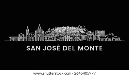 San Jos del Monte Skyline with Philippines, and Outline.