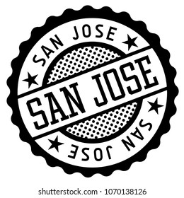 San Jose black and white badge. Typographic label series.