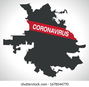 San Jose California city map with Coronavirus warning
