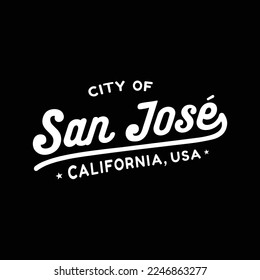 San Jose, Californie. Design de typographie de San José. Image vectorielle et illustration.