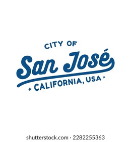 San Jose, Californie. Design de typographie de San José. Image vectorielle et illustration.