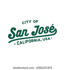 San Jose, Californie. Design de typographie de San José. Image vectorielle et illustration.