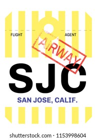 san jose california usa airport luggage tag