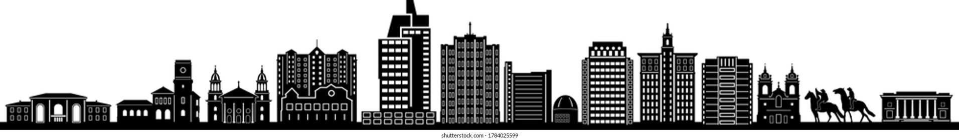 SAN JOSE City California Skyline Silhouette Cityscape Vector