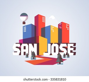 San Jose In Colourful Poster Design.