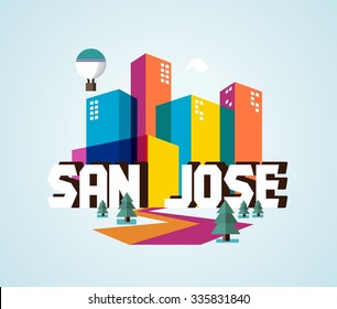 San Jose in colourful poster design.