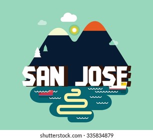 San Jose in colourful poster design.
