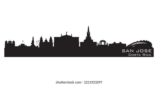 San Jose Costa Rica  city skyline Detailed vector silhouette