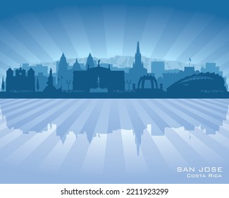 San Jose Costa Rica  city skyline vector silhouette illustration