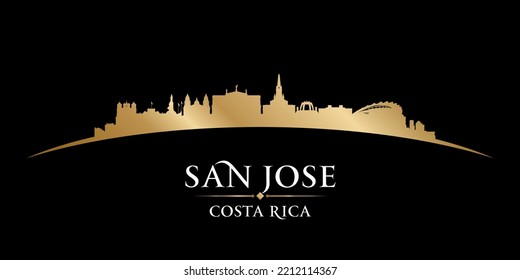 Silueta de perfil urbano de San José Costa Rica. Ilustración de vectores