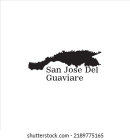 San Jose Del Guaviare map and black lettering design on white background