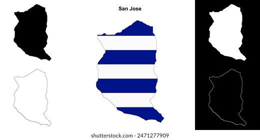 San Jose department outline map set