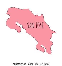 San Jose-Umrisskarte. Vektoreditierbar