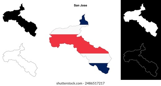 San Jose province blank outline map