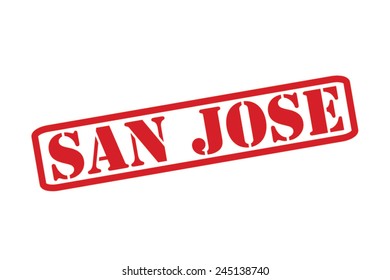 SAN JOSE Red Rubber Stamp Vector over a white background.