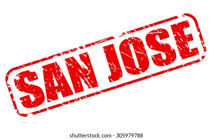 San jose red stamp text on white