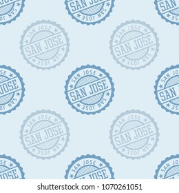 San Jose seamless pattern. Seamless badge pattern, backdrop for your design.