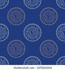 San Jose seamless pattern. Seamless badge pattern, backdrop for your design.