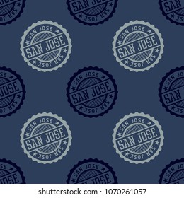 San Jose seamless pattern. Seamless badge pattern, backdrop for your design.