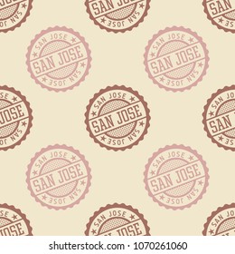 San Jose seamless pattern. Seamless badge pattern, backdrop for your design.