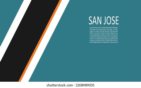 San Jose Sharks ice hockey team uniform colors. Template for presentation or infographics.