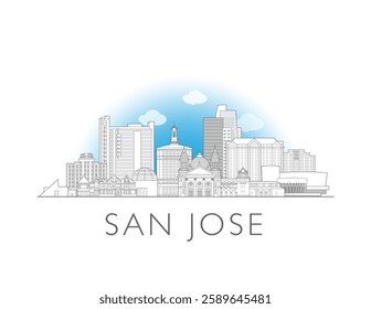 San Jose skyline cityscape vector illustration