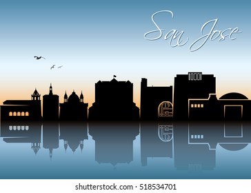 San Jose skyline - vector illustration