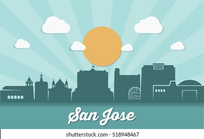 San Jose skyline - vector illustration