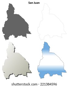 San Juan blank outline map set