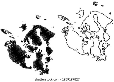 San Juan County, State of Washington (U.S. county, United States of America) map vector illustration, scribble sketch San Juan map