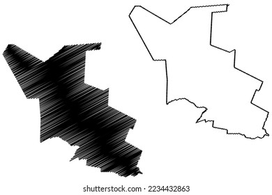 San Juan de Sabinas municipality (Free and Sovereign State of Coahuila de Zaragoza, Mexico, United Mexican States) map vector illustration, scribble sketch map