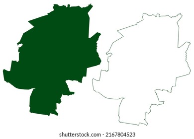 San Juan del Rio municipality (Estado Libre y Soberano de Durango, Mexico, United Mexican States) map vector illustration, scribble sketch San Juan del Río map