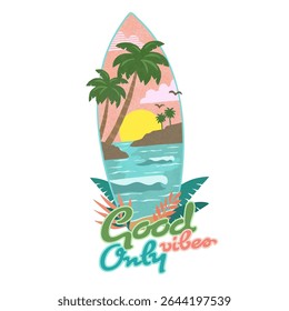 Ilustração de San Juan del Sur. Praias nicaraguenses. 