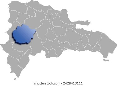 SAN JUAN DEPARTMENT MAP STATE OF Dominican Republic 3D ISOMETRIC MAP