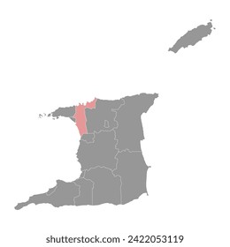 San Juan Laventille region map, administrative division of Trinidad and Tobago. Vector illustration.