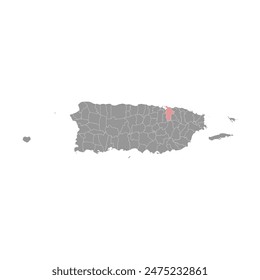 San Juan map, administrative division of Puerto Rico. Vector illustration.