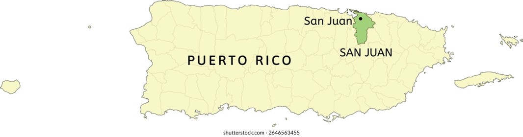 San Juan municipality and city of San Juan location on Puerto Rico map
