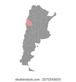 San Juan Province map, administrative division of Argentina. Vector illustration.