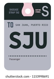 san juan puerto rico airport luggage tag