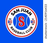 San Juan, Puerto Rico. Illustration vector graphic of Baseball logo. Vintage Logo Design Template Inspiration