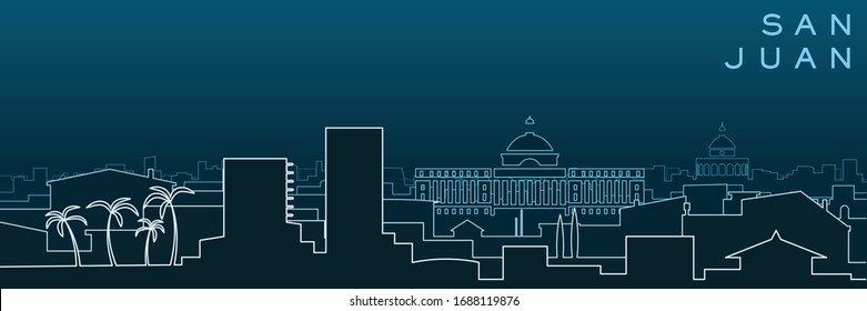 San Juan Puerto Rico Multiple Lines Skyline and Landmarks