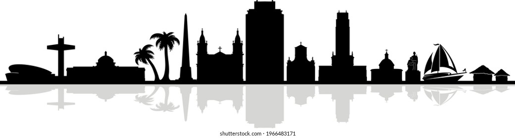 San Juan, Puerto Rico. USA City Skyline Vector
